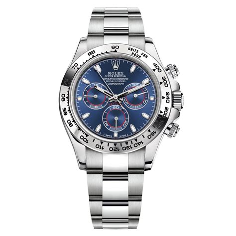 rolex daytona white gold with blue dial|Rolex daytona cosmograph white gold.